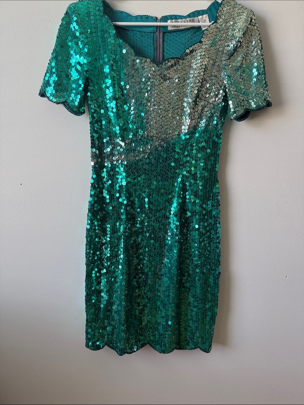 Niteline Teal Green Sequin Mini Dress Size 6